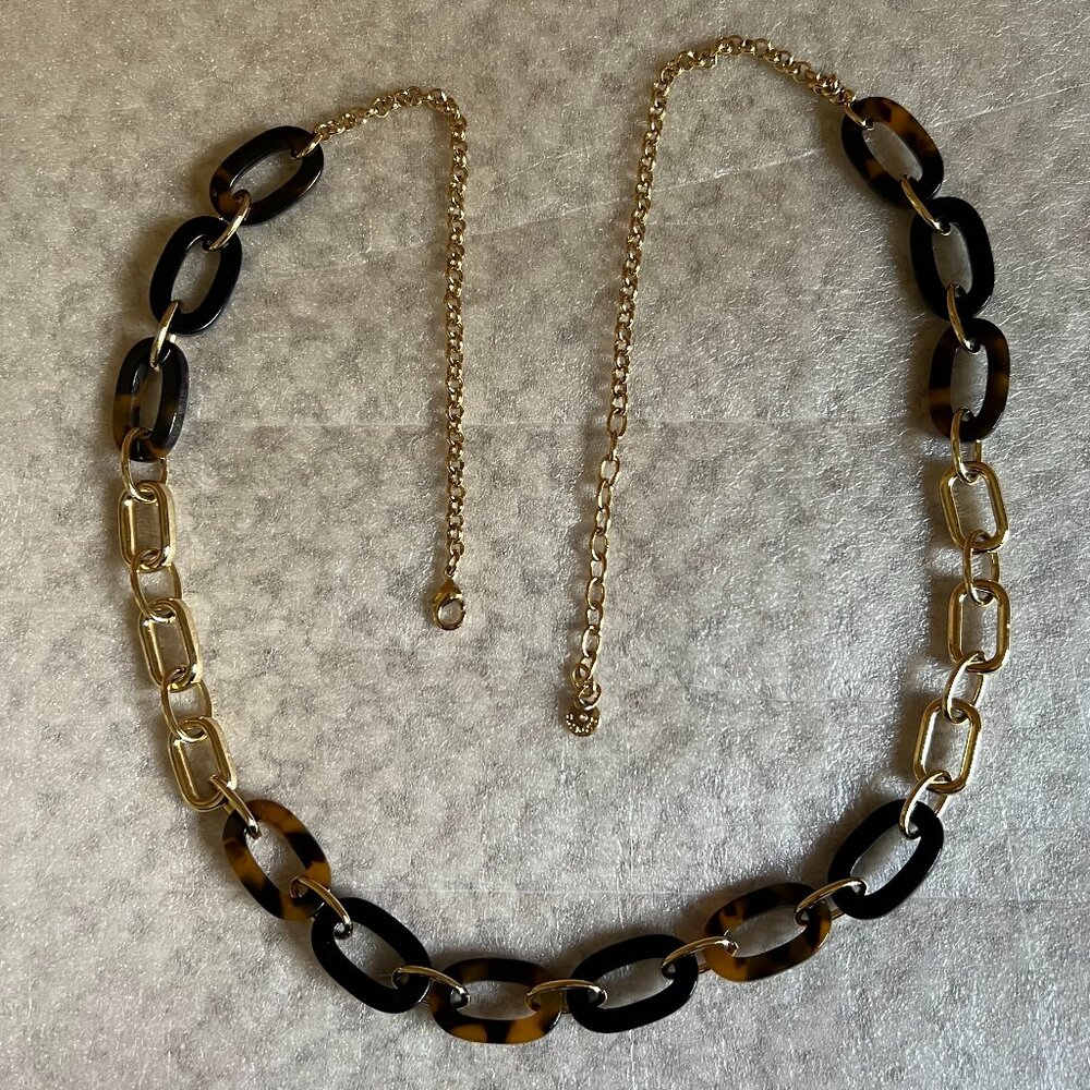 Talbots -- Tortoise Shell Long Link Necklace -- E… - image 6